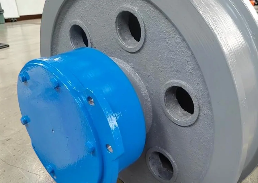 Finished crane wheel assembly