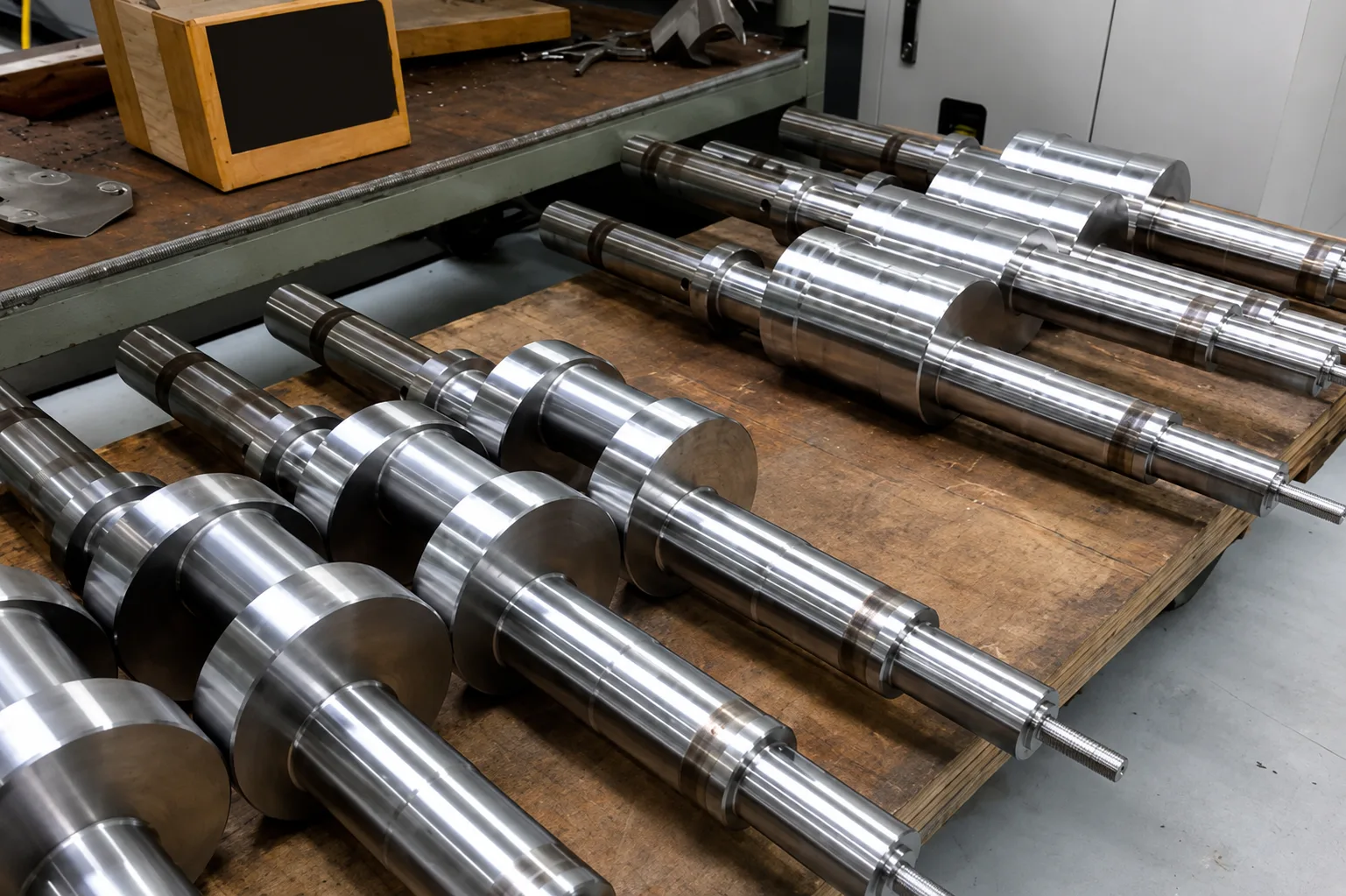 Finished polished industrial shafts